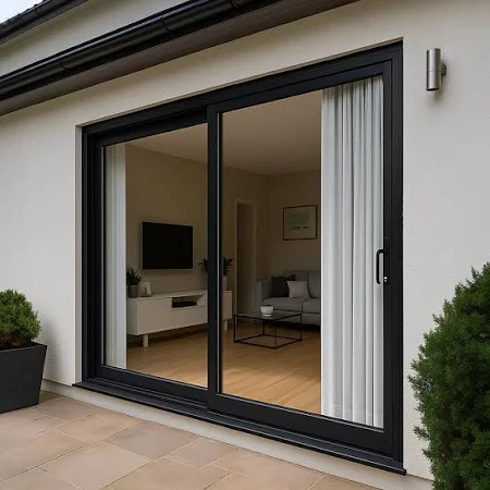 Modern glass patio doors